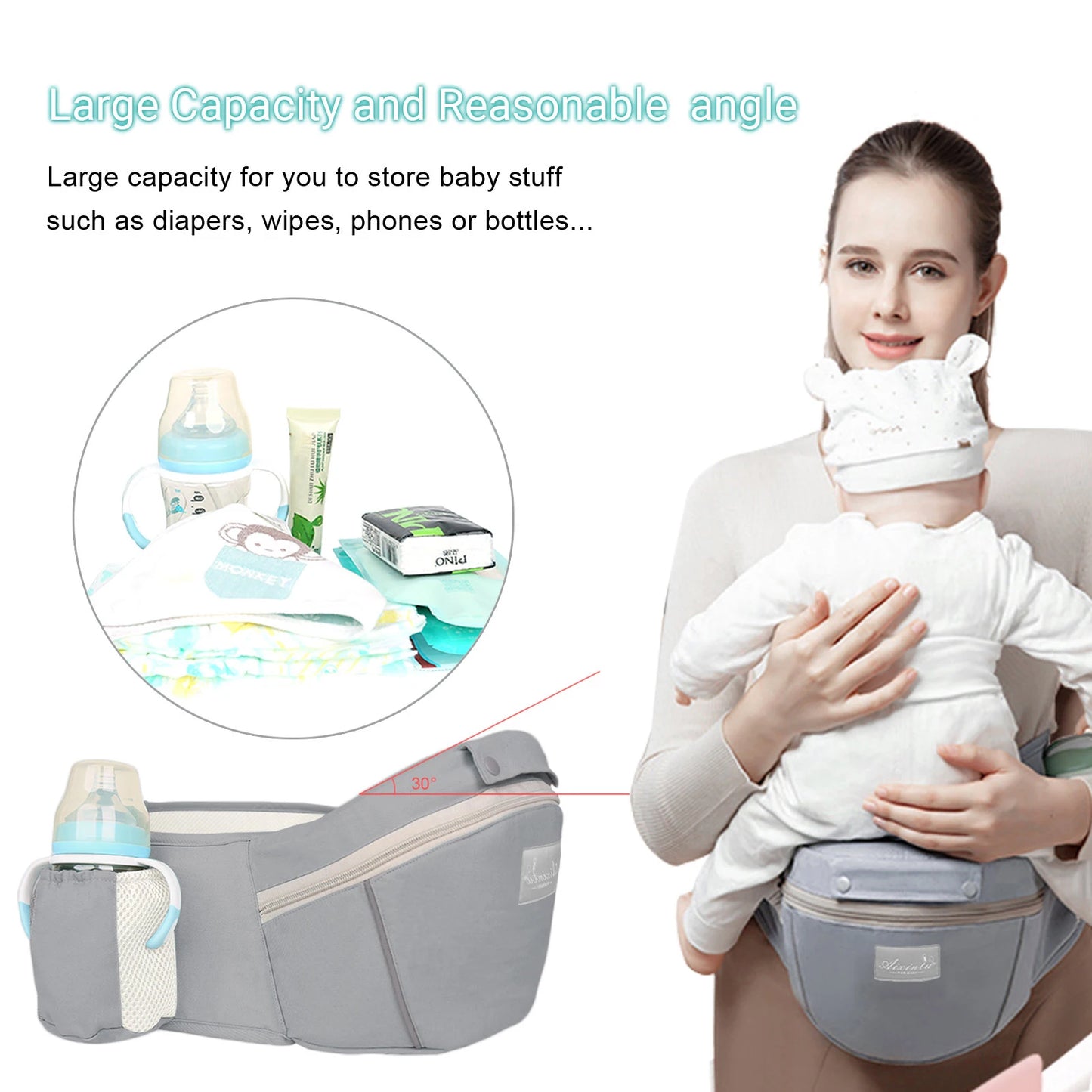 Ergonomische Baby - Trage mit Tasche