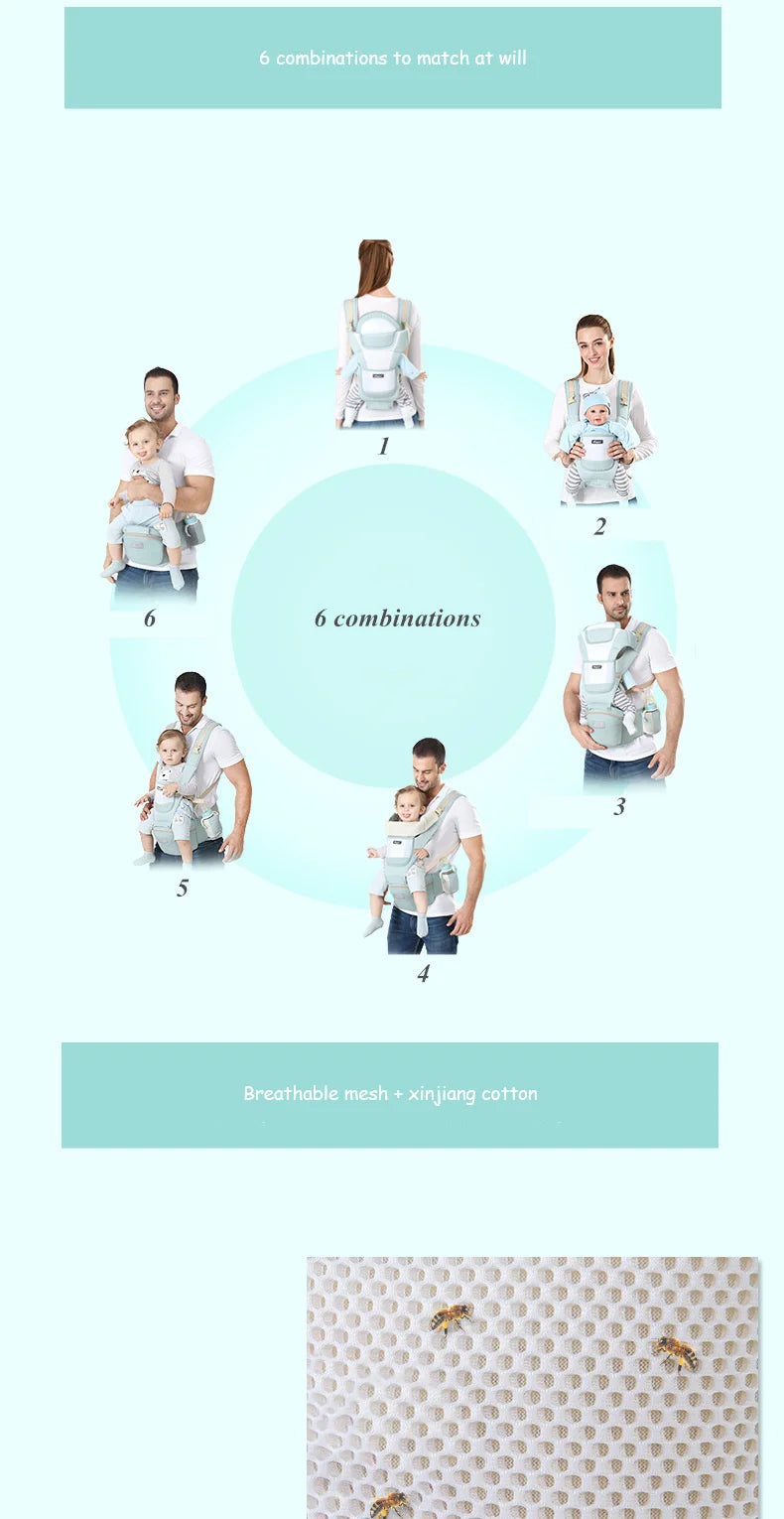 Ergonomische Baby - Trage mit Tasche